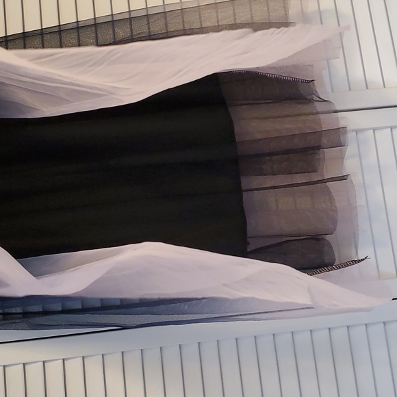 Elegant Ombre Black, Blue and Pale Pink Tulle Skirt - Picture 6 of 10